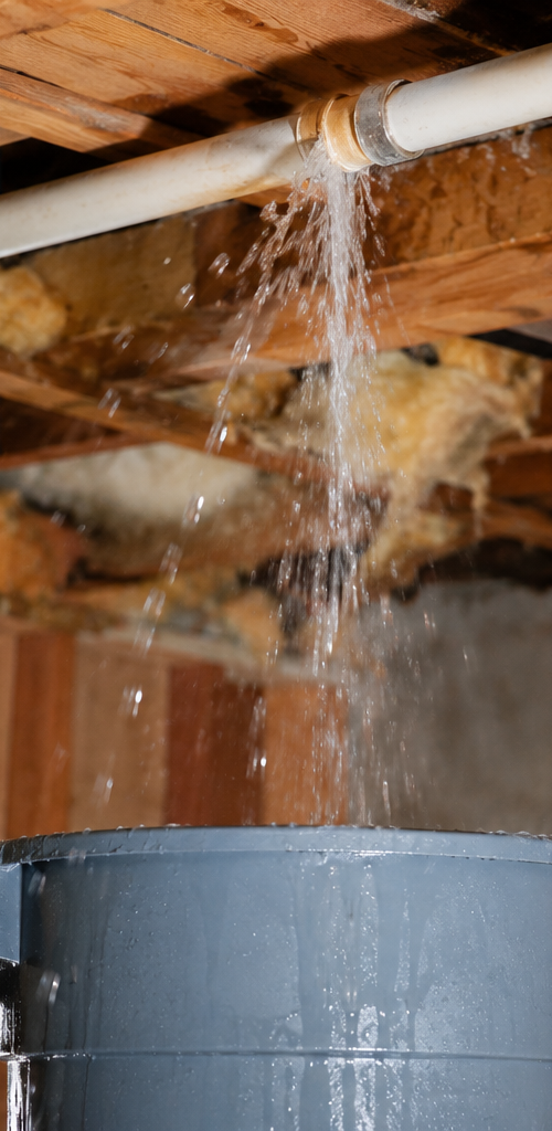 Burst pipe leak