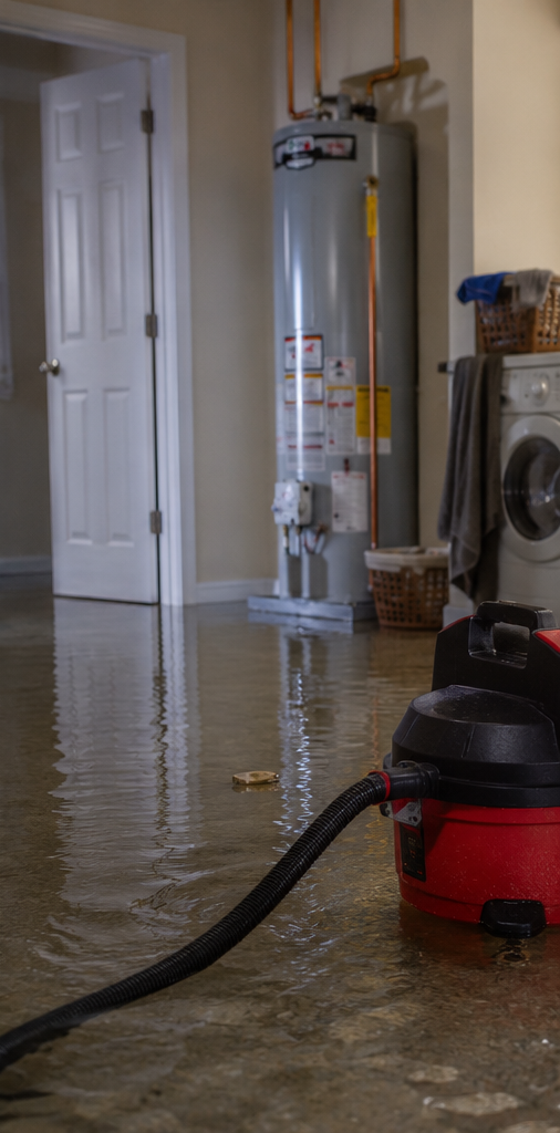 Water heater flood emergency
