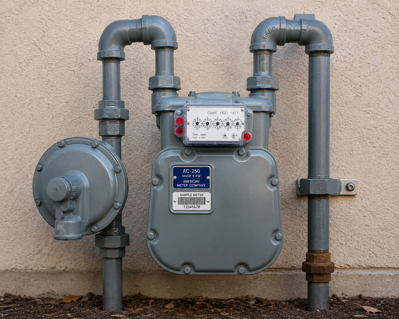 Gas meter and regulator