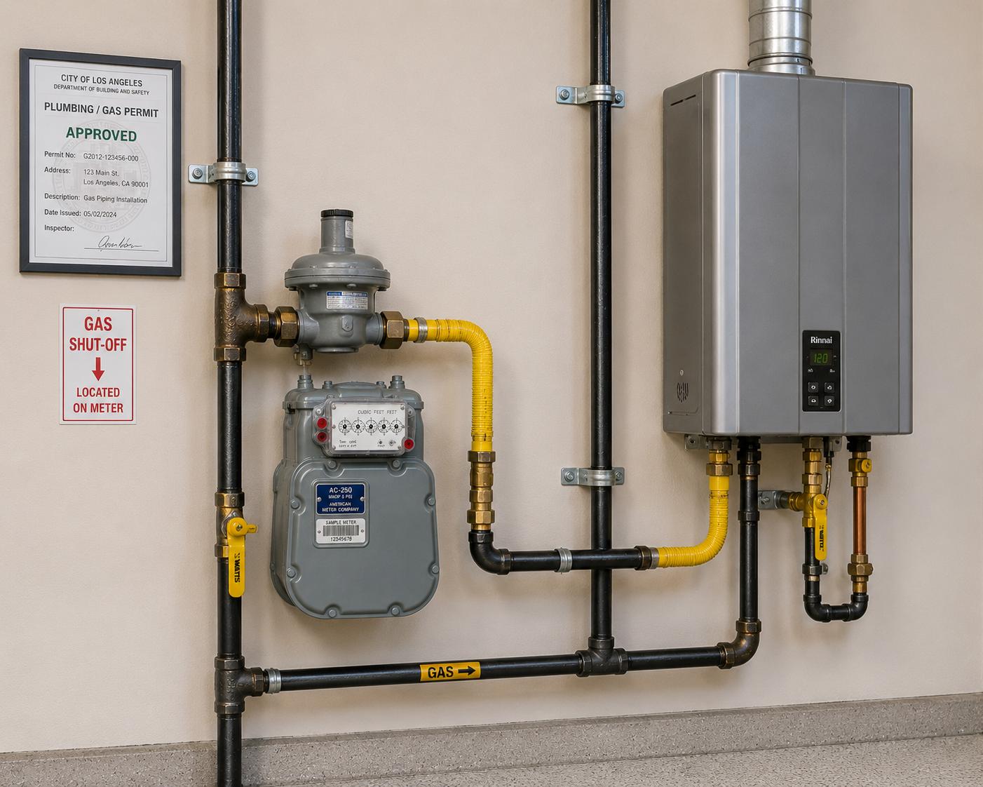 Permitted and inspected gas work