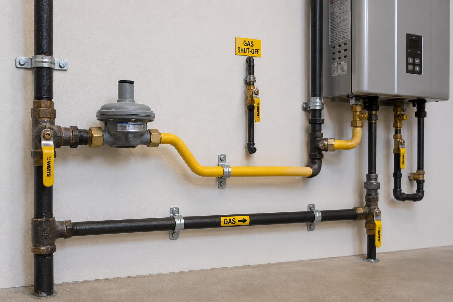 Gas line installation
