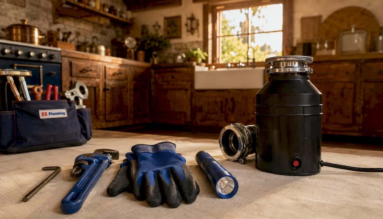 Safe tools setup for garbage disposal repair