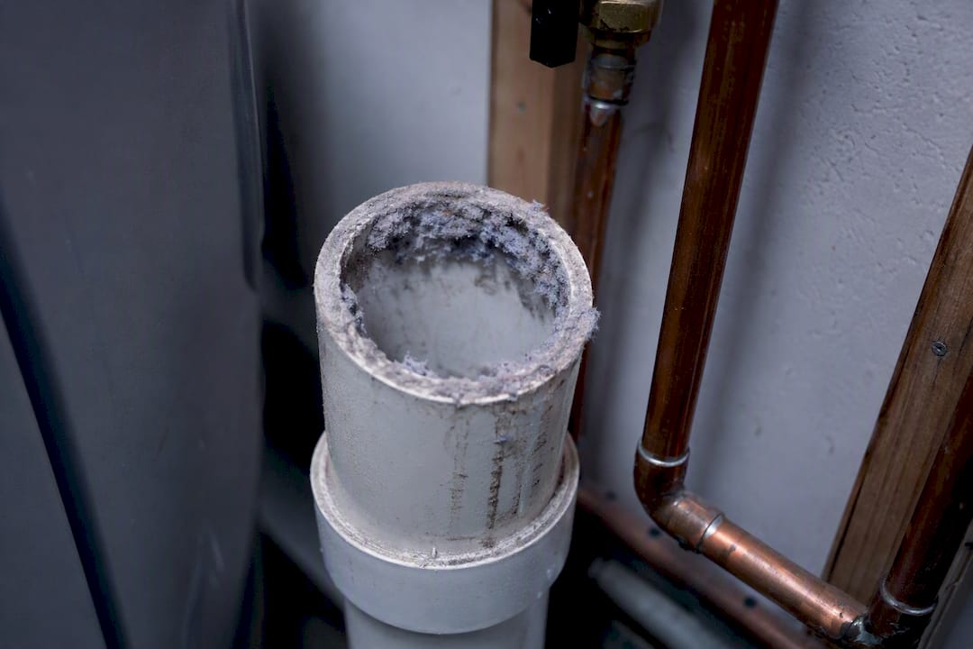 Lint accumulation in laundry drain standpipe