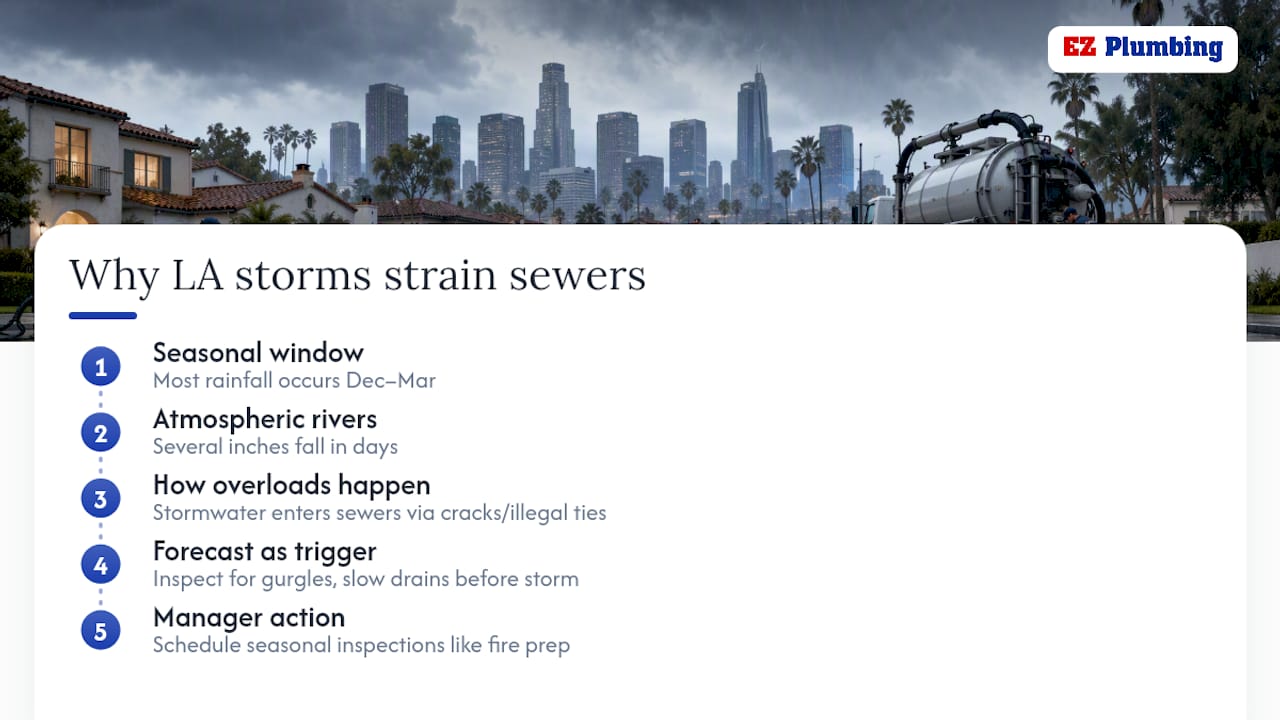 How Los Angeles's Rainy Season Strains Sewer Systems — overview diagram