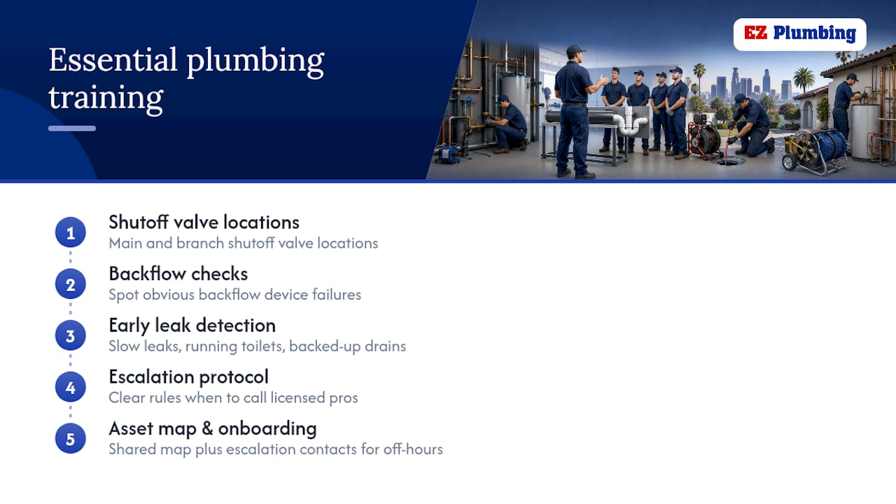 Three plumbing maintenance training competencies