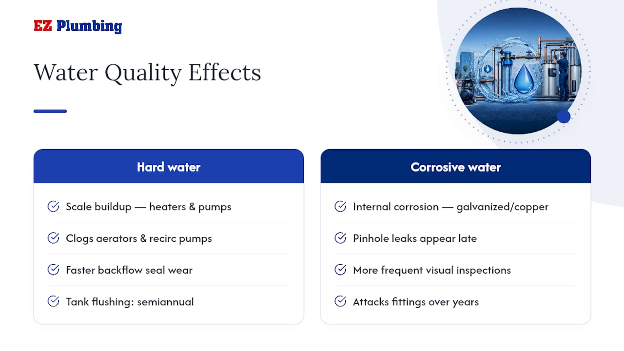 How Does Water Quality Affect Commercial Plumbing Maintenance? — overview diagram