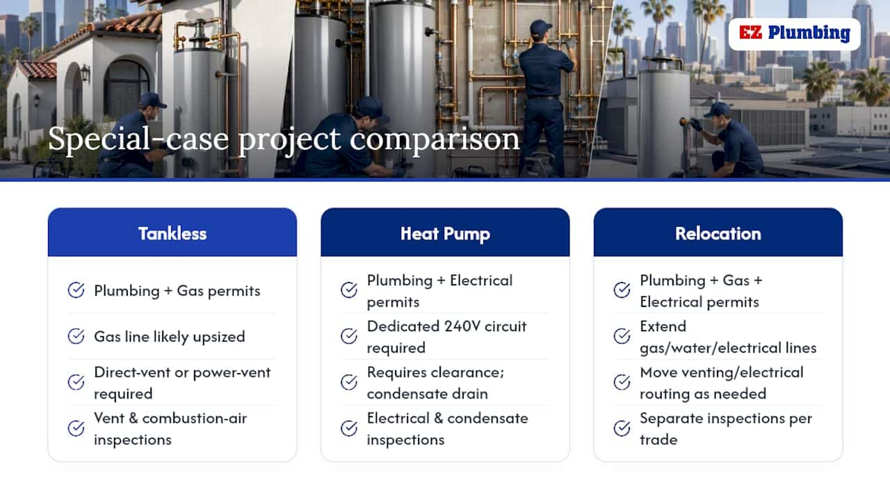 Water heater project complexity comparison