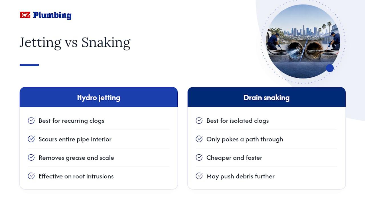 Should You Choose Hydro Jetting or Drain Snaking? — overview diagram