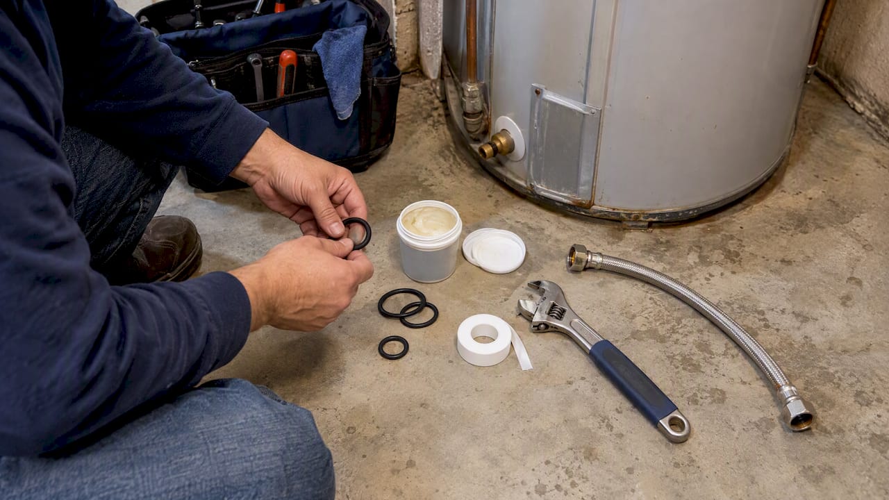 Water heater repair tools and replacement parts